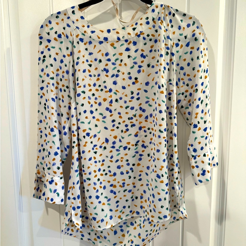 Abstract polka dot print top